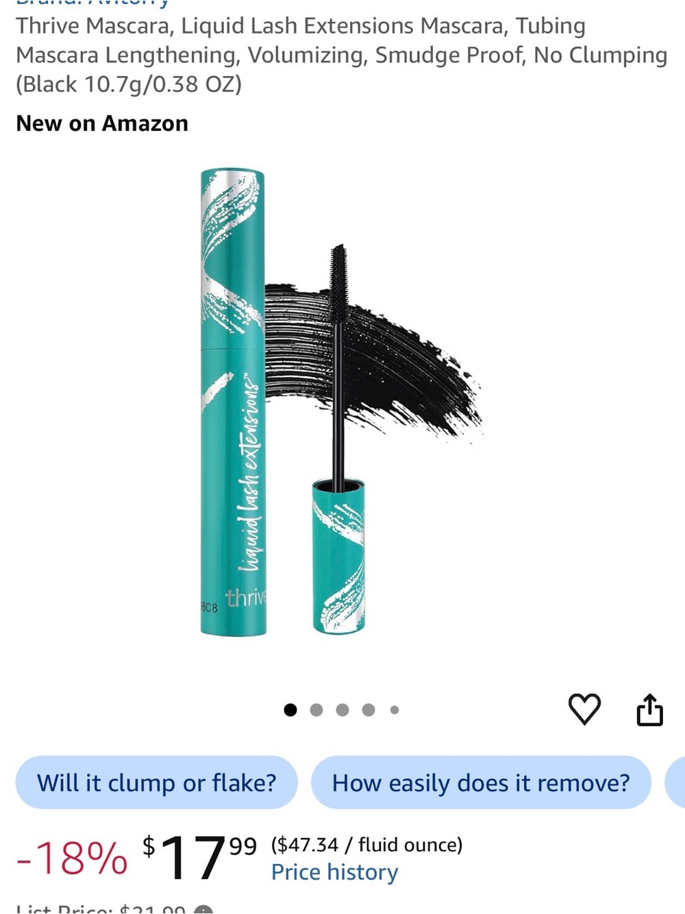 Thrive Mascara — Black in Teal Tube